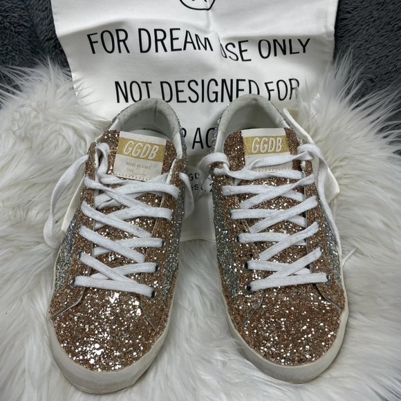 Golden Goose Superstar Bicolor Glitter Low Top Sneakers - Picture 6 of 16